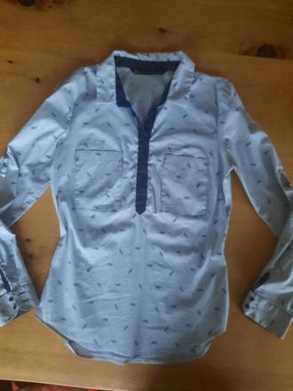 Pásikovaná blúzka, košeľa cez hlavu, zara,m