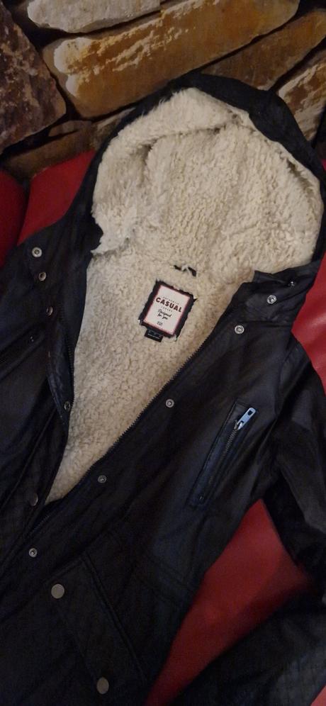 Bunda predĺžená s kožušinkou, 34