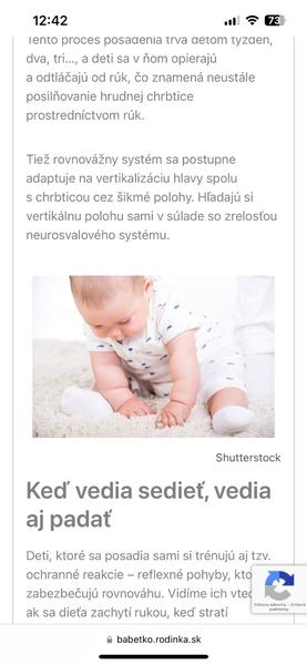 Kedy môže bábätko bezpečne sedieť?
