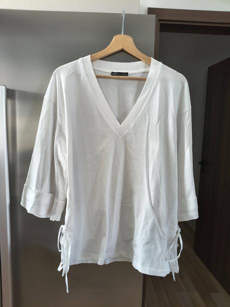 Zara bavlnený maxi oversize top, zara,l / m