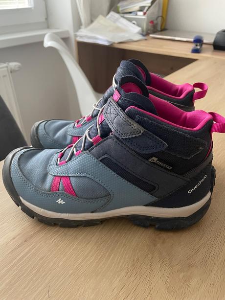 Detská turistická obuv nepremokavá, quechua,33