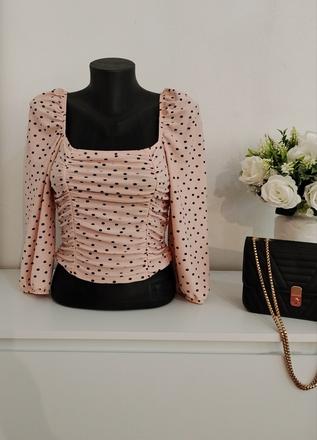 Bodkovaný top miss selfridge  jemná ružová, miss selfridge,38