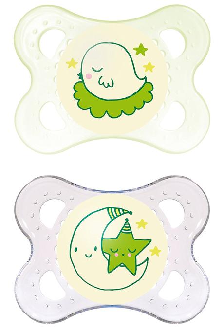 Mam silikónový nočný cumlík zelený 2 ks, 6-12m, mam