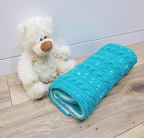 Rucne pletena deka pre babatko podsita, 