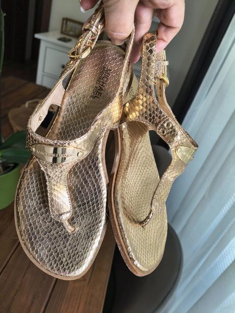 Michael kors kožené zlaté sandále 36, michael kors,36