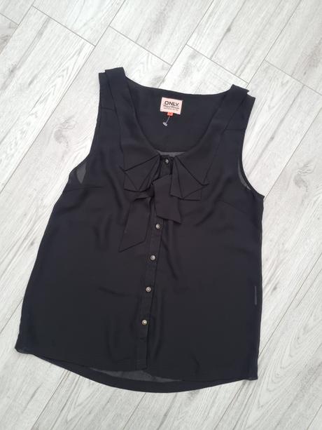 Čierna elegantná blúzka s mašľou, only,m