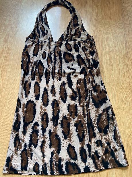 Predĺžený top so zvieracím vzorom, s