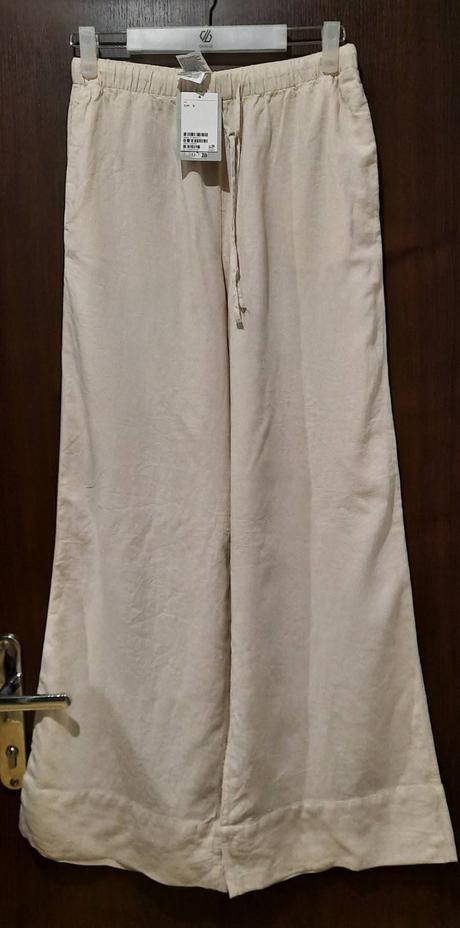 Nove, lanove, siroke nohavice v. s, s