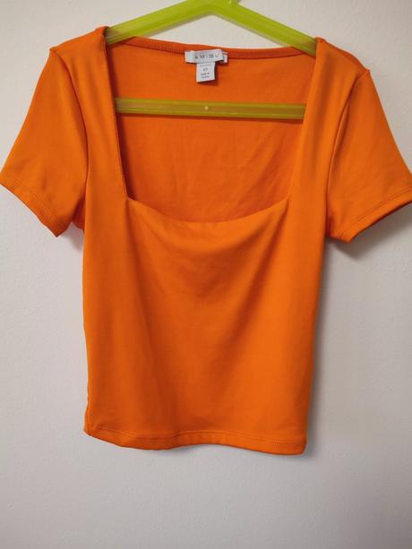 Oranžový crop top, amisu,xs