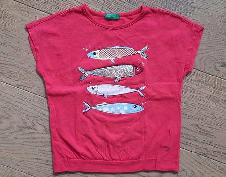 Tricko benetton s rybkami, vel. 3-4 r., benetton,98