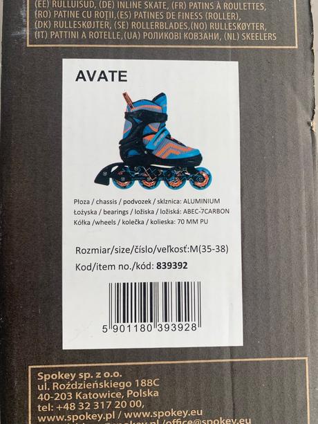 Detské kolieskové korčule, 35