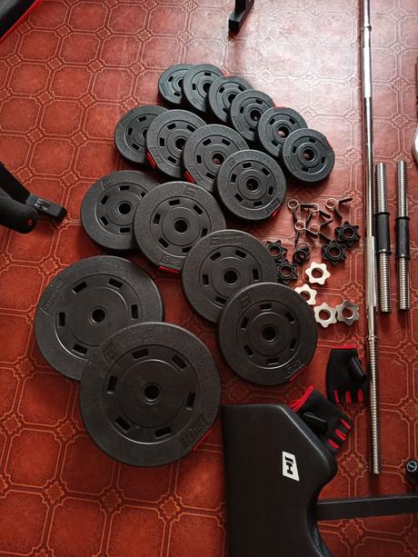 Multifunkčná lavička + kladka + závažia,