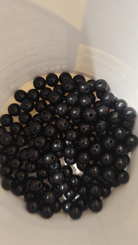 Korálky voskované čierne perly, 