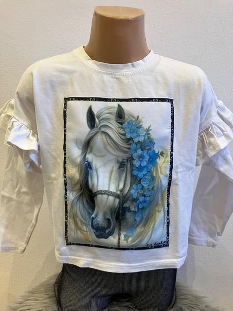 Dievčenské tričko s koníkom (116-122), 116