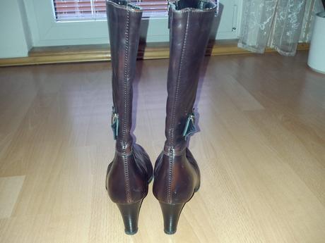 Tmavohnede lytkove cizmy, 36