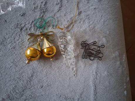 Retro ozdoba guľa háčik cencúľ dekorácia vianoce, 