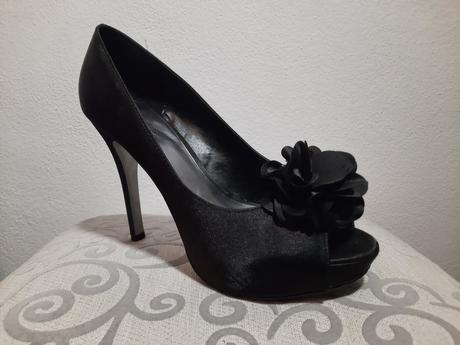 Čierne vysoké lodičky na platforme, graceland,40