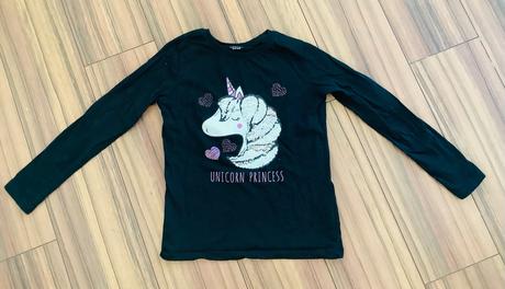 Krásne tricko s flitrovanym jednorozcom, c&a,134