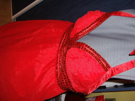 Očarujúce červené dlhé šaty - aj výmena, m