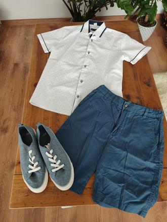 Bavlnené chino šortky hm, h&m,152