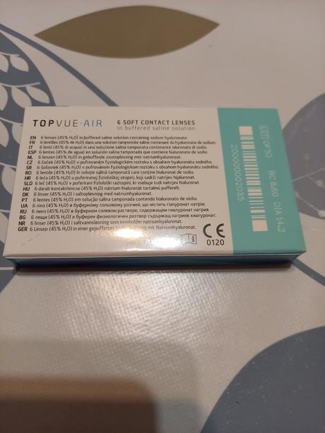 Kontaktné šošovky top vue-air, 