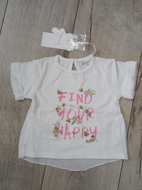 Dievčenské biele tričko s tylom overkids (68), 68