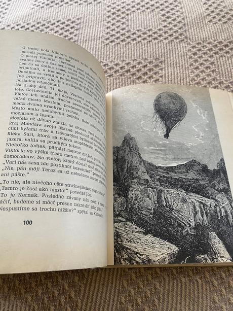 Stará krásna retro kniha päť týždňov v balóne 1968,