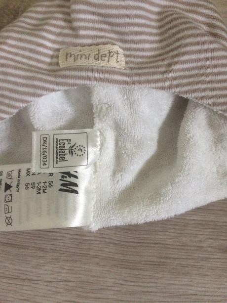 Čiapočka+slintačka pasik vel.56/0+, h&m,56