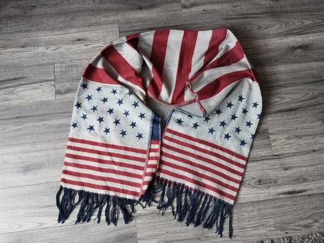 Obrovský šál americká vlajka  186 x 68 cm, 
