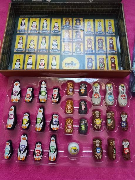 Detský stolový bowling - tučniaky z madagaskaru,