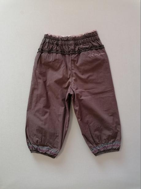 Podšite nohavice hnede s kvetmi, 92