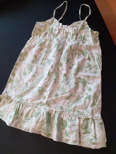 Zeleno biele kvalitne šaty 152/158, h&m,152