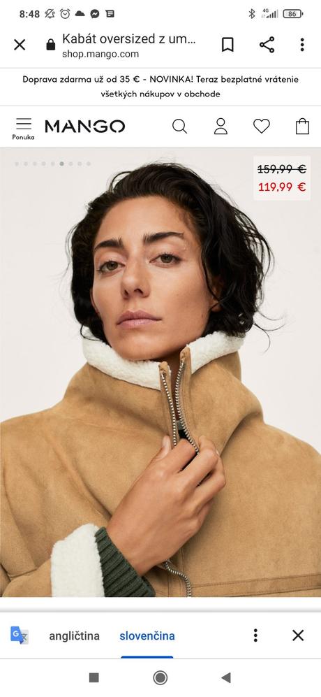 Kabát mango, mango,s / xs