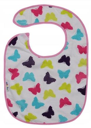 Akuku malý froté podbradník motýle 19x14cm, 