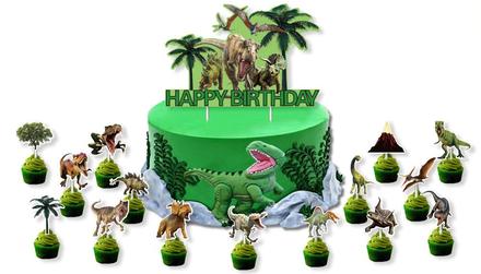 Tortový zápich dinosaurus (16ks) - skladom, tz-139,