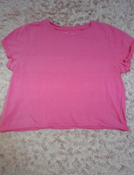 Ružový crop top, fishbone,s