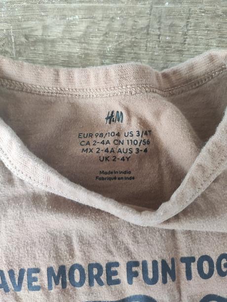 3x tričko dlhý rukáv, h&m,104