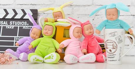 Reborn silikonova babika - plysovy zajko vel.35 cm,