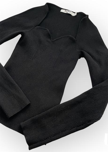 Na-kd rebrovaný top srdiečkový štvorcový výstrih, 30