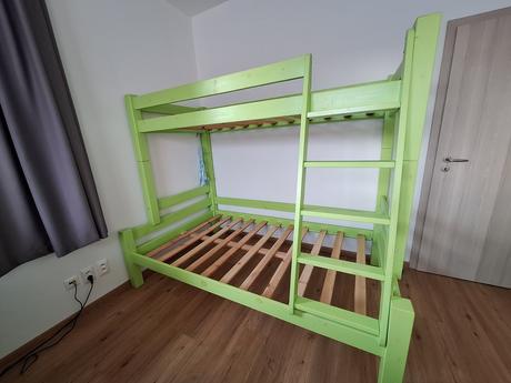 Poschodová posteľ - masív, 120 cm, šírka (cm): 120,dĺžka (cm): 200