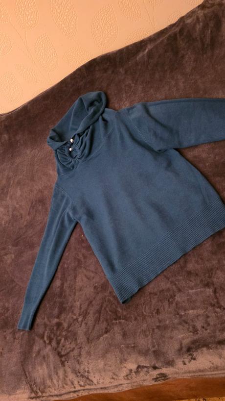 Teply pulovrik  tyrkys, c&a,xl