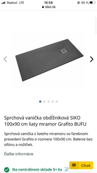 Sprchová vanička mramorová čierna
