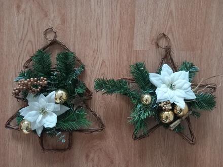 2ks vianočná dekorácia na zavesenie 34x32 cm,