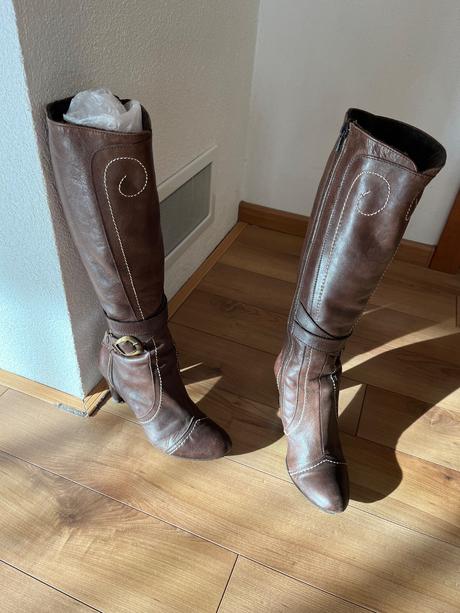 Kožené zateplené čižmičky, 37