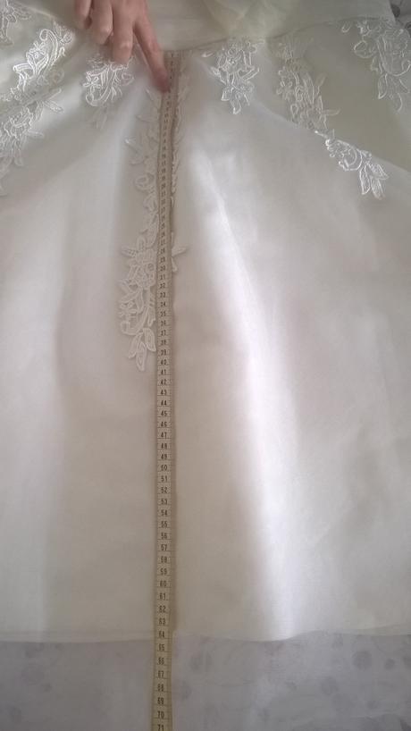 Svadobné šaty s čipkou v midi dĺžke, 42