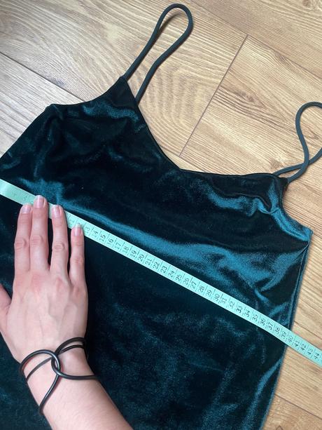 Semišové tielko v smaragdovo-zelenej farbe, basics,xs