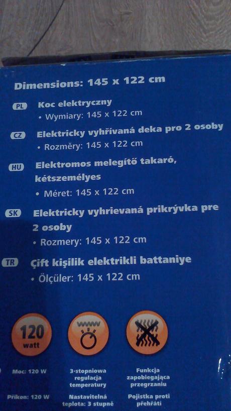 Elektricka vyhrievacia prikryvka pre 2 osoby,