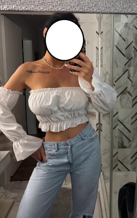 Crop top s rukávmi shein, m