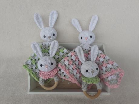 Hackovana hrkalka slon, hroch, zajko, 