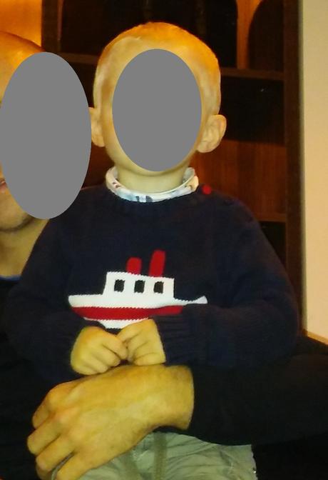 Tmavo-modrý sveter s loďkou v. 86-92, 86